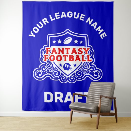 Fantasy Football Draft Emblem Tapestry Wandkleed (In situ)