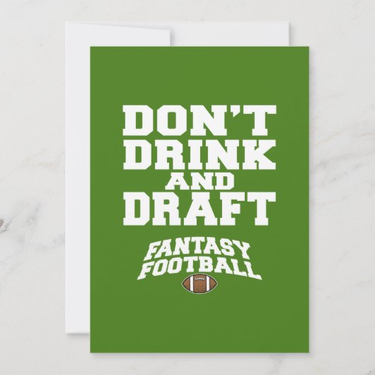 Fantasy Football - Draft Party Instant Download Kaart (Achterkant)