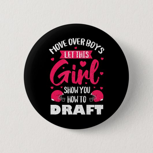 Fantasy Football Draft Party Kit Echt Vrouwen Scha Ronde Button 5,7 Cm (Voorkant)