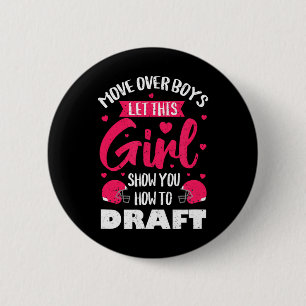 Fantasy Football Draft Party Kit Echt Vrouwen Scha Ronde Button 5,7 Cm