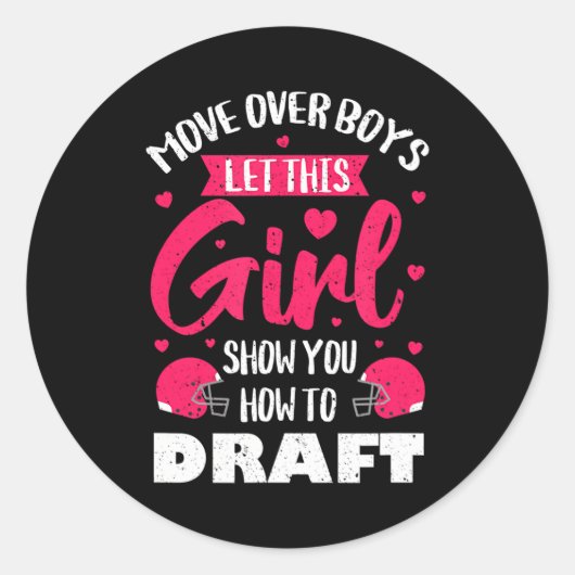 Fantasy Football Draft Party Kit Echt Vrouwen Scha Ronde Sticker (Voorkant)