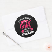 Fantasy Football Draft Party Kit Echt Vrouwen Scha Ronde Sticker (Envelop)