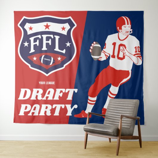 Fantasy Football Draft Party Wandkleed (In Situ (horizontaal))