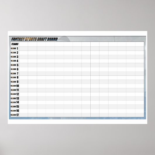 Fantasy Football Draft Poster - Snake Draft (Voorkant)