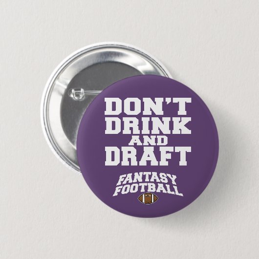 Fantasy Football Drink en concepttest niet - Paars Ronde Button 5,7 Cm (Voorkant /achterkant)