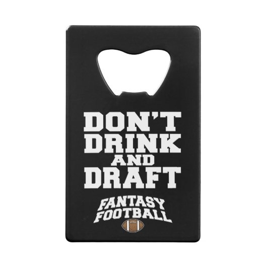 Fantasy Football Drink en concepttest niet - zwart Creditkaart Flessenopener (Achterkant)