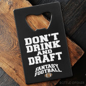 Fantasy Football Drink en concepttest niet - zwart Creditkaart Flessenopener