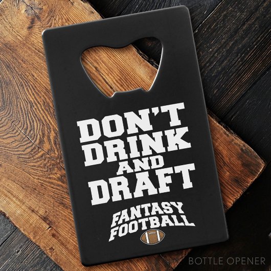 Fantasy Football Drink en concepttest niet - zwart Creditkaart Flessenopener