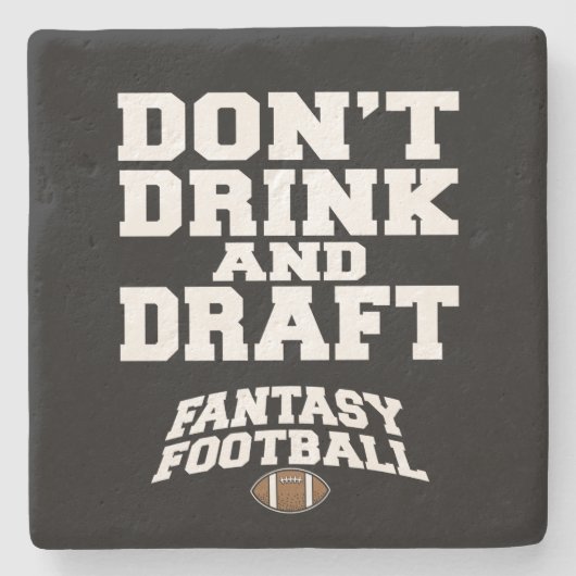 Fantasy Football Drink en concepttest niet - zwart Stenen Onderzetter (Voorkant)