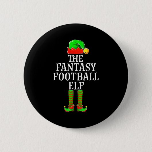 Fantasy Football Elf Apparel Mannen Boy Kind kerst Ronde Button 5,7 Cm (Voorkant)