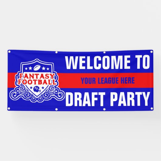 Fantasy Football Emblem Draft Party Banner (Horizontaal)