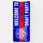 Fantasy Football Emblem Draft Party Banner (Verticaal)