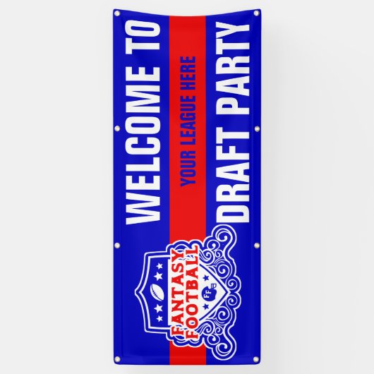 Fantasy Football Emblem Draft Party Banner (Verticaal)