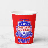 Fantasy Football Emblem Draft Party Papieren Bekers (Achterkant)