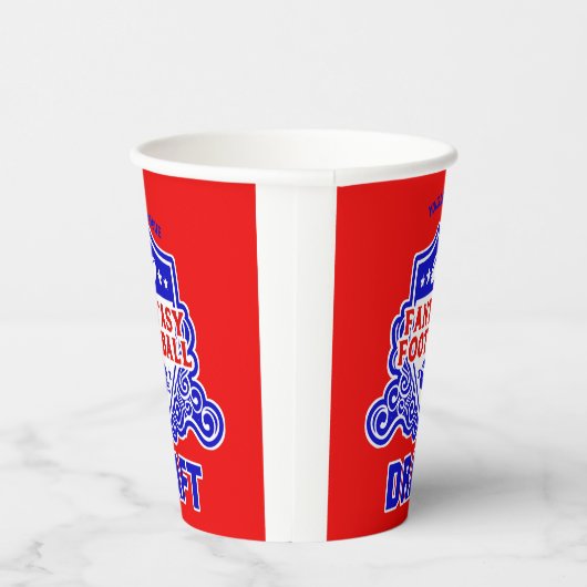 Fantasy Football Emblem Draft Party Papieren Bekers (Rechts)