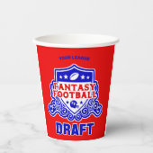 Fantasy Football Emblem Draft Party Papieren Bekers (Voorkant)