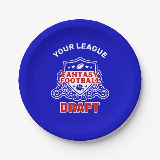 Fantasy Football Emblem Draft Party Papieren Bordje (Voorkant)