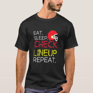 Fantasy Football Eten Slapen Opstelling Controler T-shirt