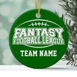 Fantasy Football - Funny Sports Gift Keramisch Ornament<br><div class="desc">Teamkleur: Groen. Nu kunt u dit aanpassen met uw teamnaam. Iedereen weet dat je kampioen bent in je competitie.</div>