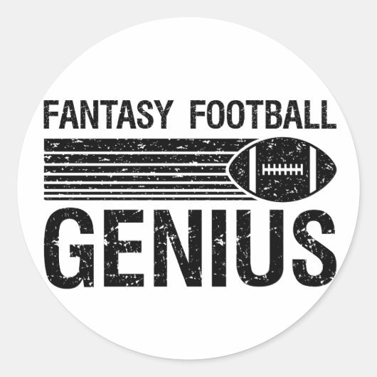 Fantasy Football Genius 1 Ronde Sticker (Voorkant)