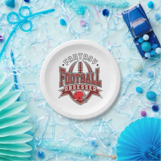 Fantasy Football geobsedeerd door FFL League Papieren Bordje (Feest)