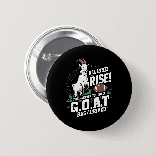 Fantasy Football Goat Shirt League Champion Champ  Ronde Button 5,7 Cm (Voorkant /achterkant)