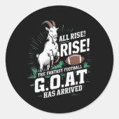 Fantasy Football Goat Shirt League Champion Champ  Ronde Sticker (Voorkant)