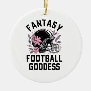 Fantasy Football Goddess Sports League Draft Keramisch Ornament