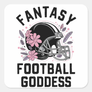 Fantasy Football Goddess Sports League Draft Vierkante Sticker