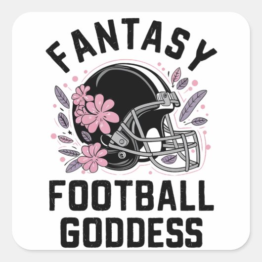 Fantasy Football Goddess Sports League Draft Vierkante Sticker (Voorkant)
