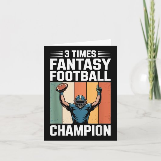 Fantasy Football Grappige 3-voudig Kampioen  Kaart (Voorkant)