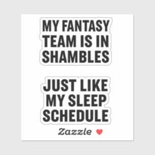 Fantasy Football Humor   Slapeloze Draftnacht Sticker