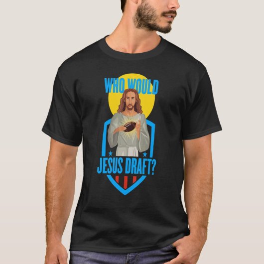 Fantasy Football Jesus Draft Party of Trophy T-shirt (Voorkant)