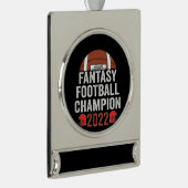 Fantasy Football Kampioen 2022 Voetbalfan Verzilverd Banner Ornament (Rechts)