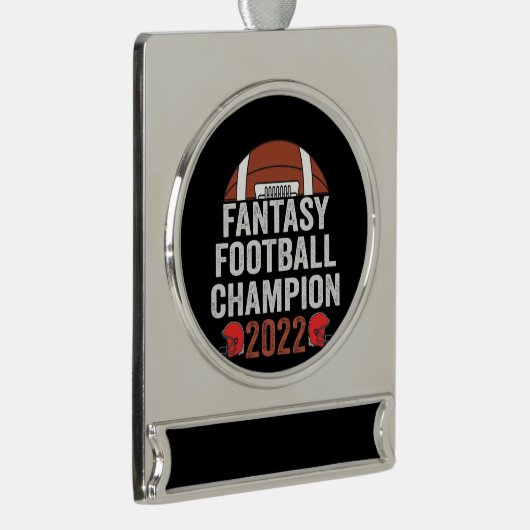 Fantasy Football Kampioen 2022 Voetbalfan Verzilverd Banner Ornament (Rechts)