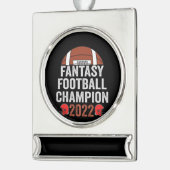Fantasy Football Kampioen 2022 Voetbalfan Verzilverd Banner Ornament (Links)