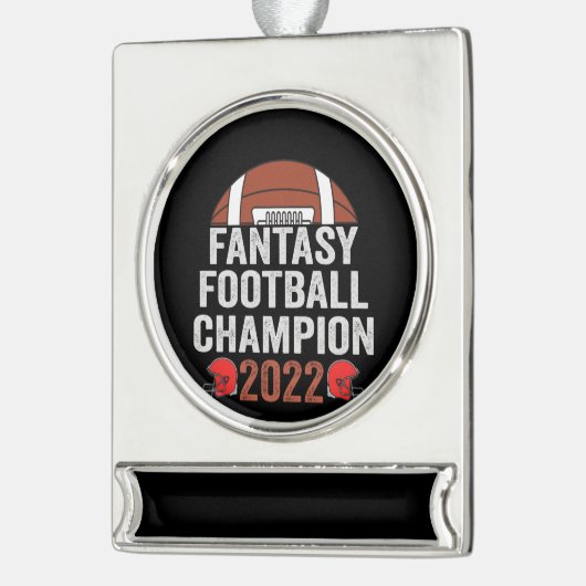 Fantasy Football Kampioen 2022 Voetbalfan Verzilverd Banner Ornament (Links)