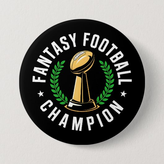 Fantasy Football Kampioen Ronde Button 7,6 Cm (Voorkant)