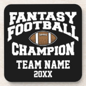 Fantasy Football Kampioen - Zwart Wit Bier Onderzetter (Voorkant)