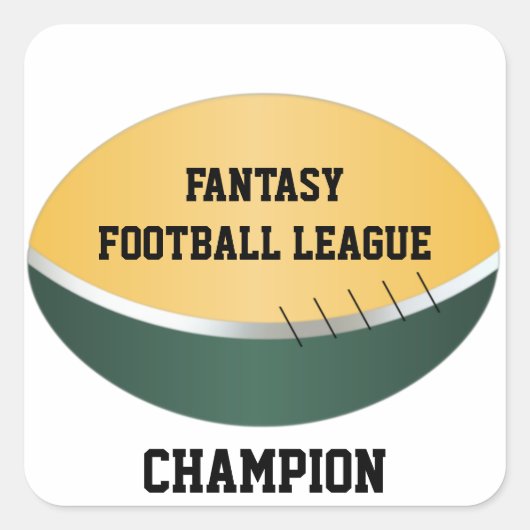 Fantasy Football League (aanpasbaar) Vierkante Sticker (Voorkant)