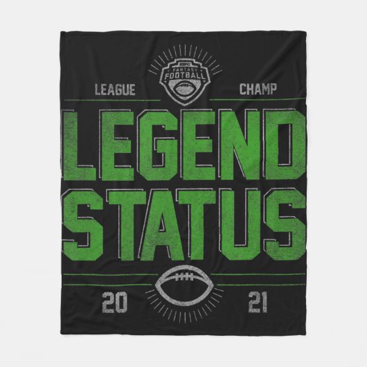 Fantasy Football League Champ Legend Status Fleece Deken (Voorkant)