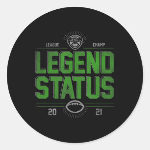 Fantasy Football League Champ Legend Status Ronde Sticker