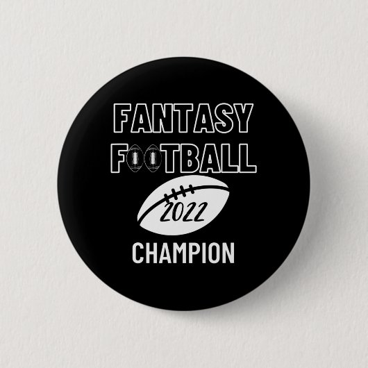 Fantasy Football League Champion Winner 2022 Foot Ronde Button 5,7 Cm (Voorkant)