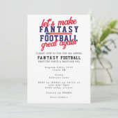 Fantasy Football League Great Again Drafting Party Kaart (Staand voorkant)