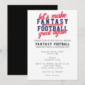 Fantasy Football League Great Again Drafting Party Kaart (Voorkant / Achterkant)