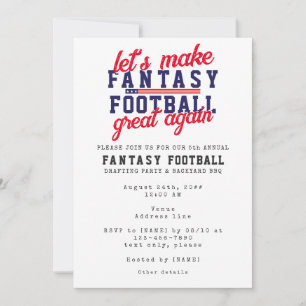 Fantasy Football League Great Again Drafting Party Kaart