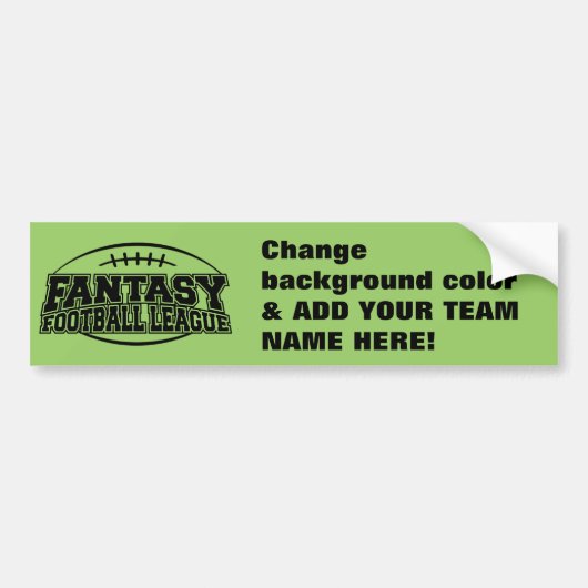 Fantasy Football League - Maak je eigen Bumpersticker (Voorkant)