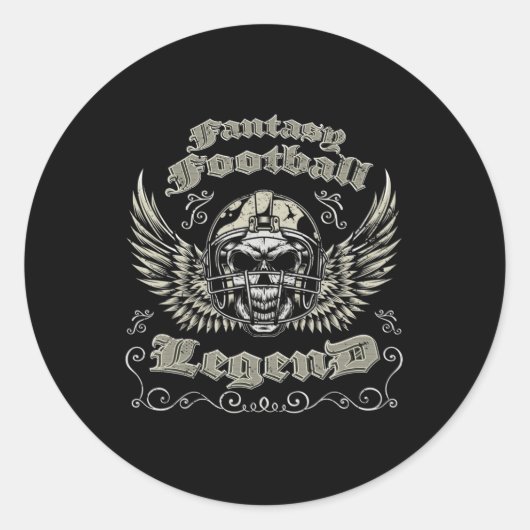 Fantasy Football Legend Retro  Fantasy Foot Ronde Sticker (Voorkant)