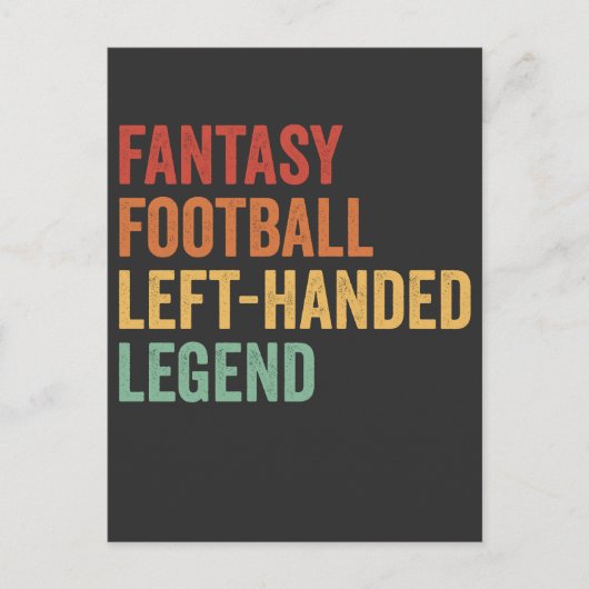 Fantasy Football linkshandig legende grappige retr Briefkaart (Voorkant)
