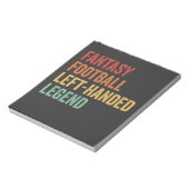 Fantasy Football Linkshandige Legende Grappig Retr Notitieblok (Linkerzijde)
